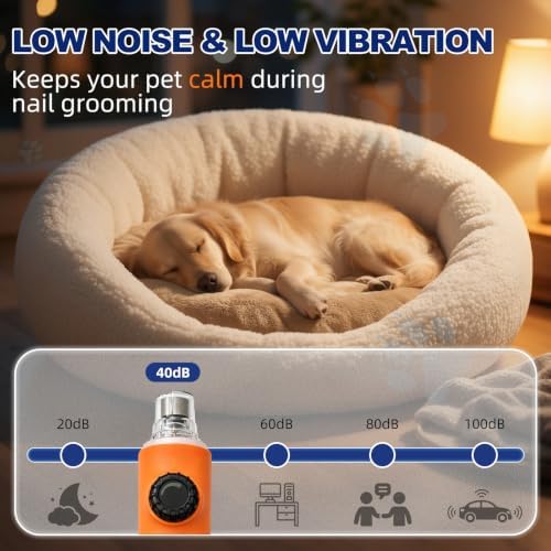 Pet Nail Grinder, Super Quiet Stepless Speed Electric Dog Nail Trimmer - Image 4
