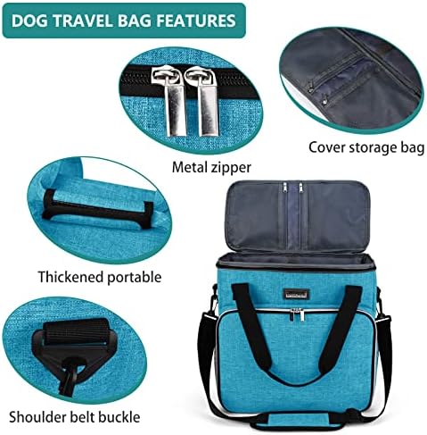 BAGLHER Dog Travel Bag, Pet Travel Bag (ALL Pet Travel Supplies), With 2 Pet Food Containers and 2 Collapsible Silicone Bowls; Essential Kits for Pet Travel Sky Blue - Image 4
