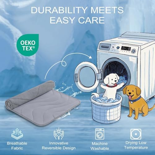 Cozyide Dog Cooling Mat, Q-Max>0.45, 28" L x 22" W, Dark Grey - Image 5