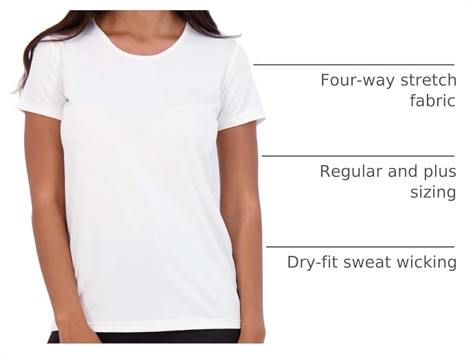 5 Pack Women's Dry Fit Short Sleeve Athletic Gym Workout Running Tops | Available in Plus Size, Exercise, Sports, Fitness, Quick Dry, Cooling, Moisture Wicking, Loose Basic Tees, Yoga, Pilates - Image 4
