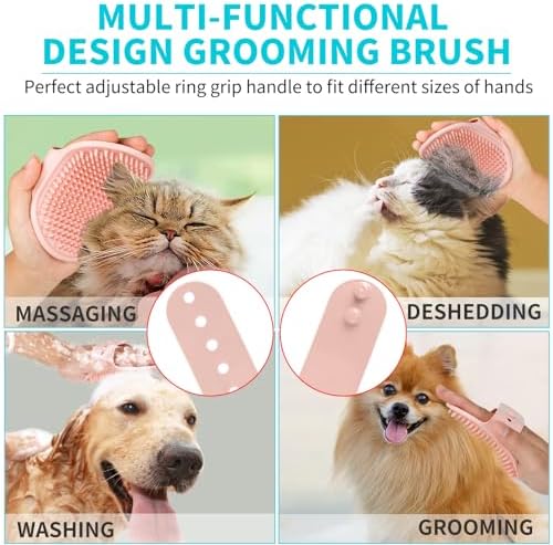 Comotech 6PCS Dog Bath Brush & Dog Toothbrush | Adjustable Handle Shampoo Brush & Scrubber for Short & Long Haired Dogs & Cats | Effectively Solve Odor & Stain Removal Problems (Blue Red Blue) - Image 5