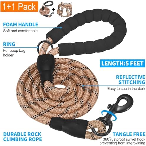 Beebiepet Tactical No Pull Dog Harness with Leash, Large, Desert Camo - Image 5