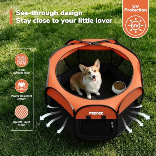 Dog Cat Small Animal Puppy Playpen Crate, Medium, Orange - Image 6