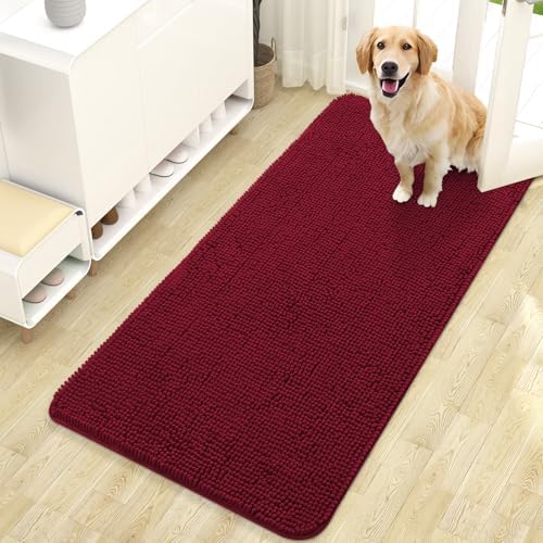 OLANLY Dog Door Mat for Muddy Paws 47x24, Super Absorbent Chenille Mud Mat by OLANLY