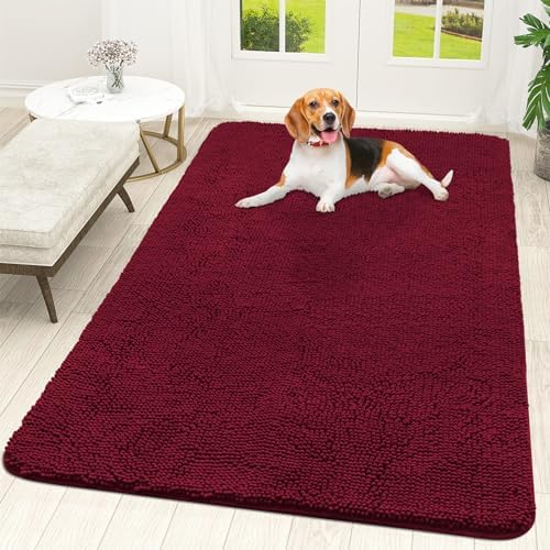 OLANLY Dog Door Mat for Muddy Paws 59x35, Super Absorbent Chenille Mud Mat by OLANLY