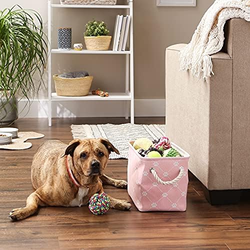 Bone Dry Pet Storage Paw and Bone, Trellis Collection, Small Rectangle, 14x8x9, Pink - Image 5