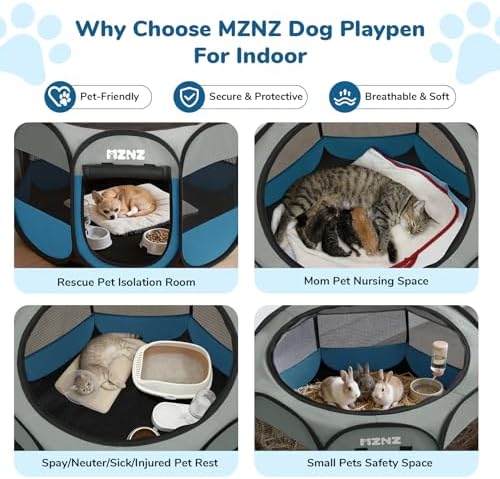 Dog Cat Small Animal Puppy Playpen Crate, Small, Grey Blue - Image 3