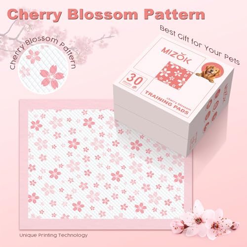 MIZOK Pink Puppy Pads with Adhesive Tabs Disposable Pee Pads 28x34in 30Ct - Image 2