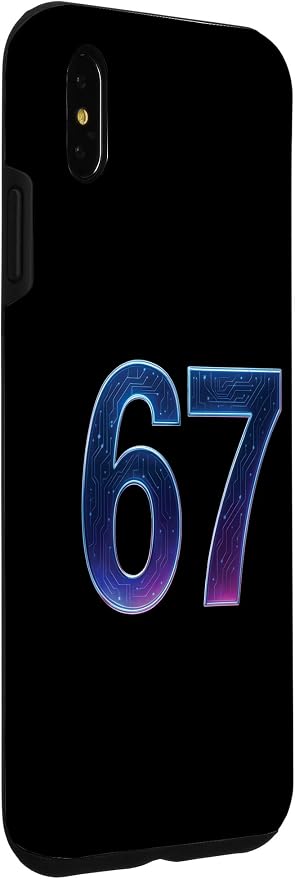 67 Meme Ai Quantum Number 67th Six Seven Tech Digital Future Case for iPhone Xs Max - Image 3