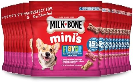 Milk-Bone Flavor Snacks Mini’s Dog Treats, 20 To-Go Bags by Milk-BoneDogTreats