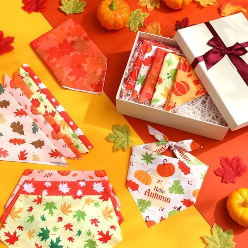 Weewooday 50 Pcs Fall Thanksgiving Dog Bandanas Bulk,Large Pets Charm - Image 5