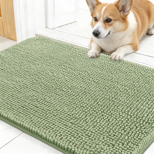 OLANLY Dog Door Mat for Muddy Paws 30x17, Super Absorbent Chenille Mud Mat by OLANLY