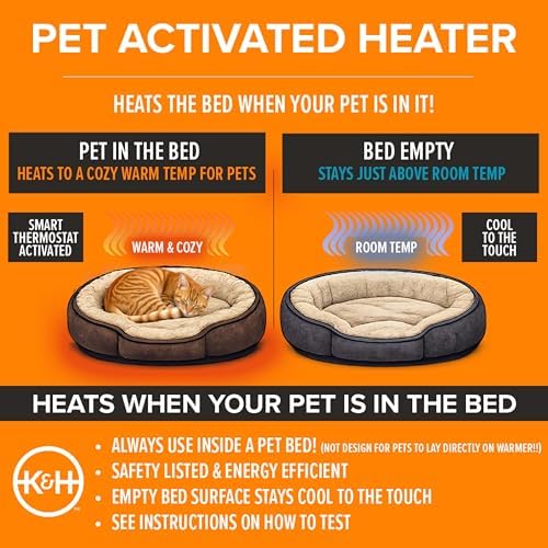 K&H Pet Bed Warmer, Safety Listed, Cat Heating Pad, Medium 20.5x6.75in Gray - Image 5