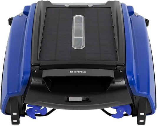 Betta SE Solar Powered Automatic Robotic Pool Surface Skimmer Cleaner with 24/7 Continuous Cleaning Battery Power and Re-Engineered Twin Salt Chlorine Tolerant Motors (Blue) by Unknown