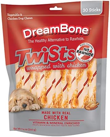 DreamBone Twist Sticks, Treat Your Dog to a Chew Made With Real Chicken and Vegetables by Dreambone