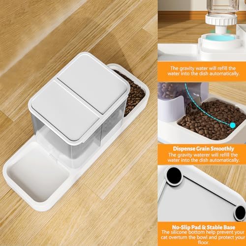 Yummy Sam Automatic Small Pet Feeder and Water Dispenser, White - Image 4