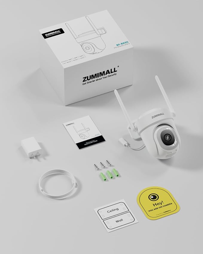 ZUMIMALL 2.5K Wired Cameras for Home Security, 2.4G/5G WiFi Outdoor Security Camera, 5MP, 24/7 Recording, AI Motion Detection, Cloud & SD Card Storage, 2-Way Audio, 360° PTZ Auto Tracking - 2-Pack - Image 7