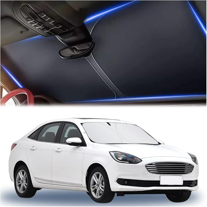 300T Thickened Automotive Glass Sunshade and Comes with Storage Bag,Keep Car Interior Cool,Windshield Sun Shade Fit for Small Cars (M: 55.12 * 27.6 inch) by Aokdom