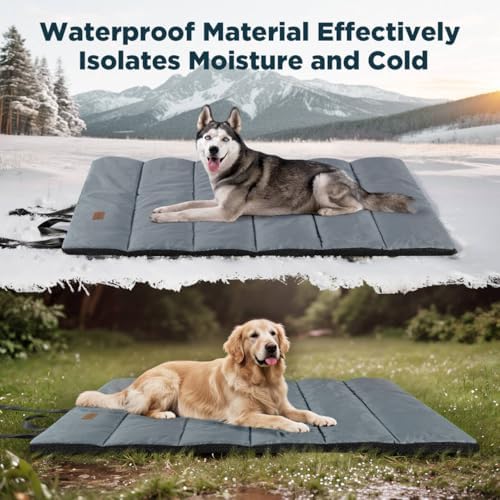 Gimars Upgraded Thickened XL Outdoor Dog Bed with Waterproof Film, Easy to Roll Up with Buckle, Large Travel Pet Bed for Large & Extra Large Dog, Portable, Foldable, Washable for Camping,Traveling - Image 5