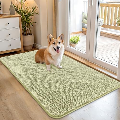 OLANLY Dog Door Mat for Muddy Paws 45x27, Super Absorbent Chenille Mud Mat by OLANLY