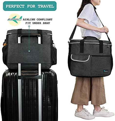 PetAmi Dog Travel Bag Organizer, Pet Supplies Diaper Tote, Dark Gray Large - Image 5