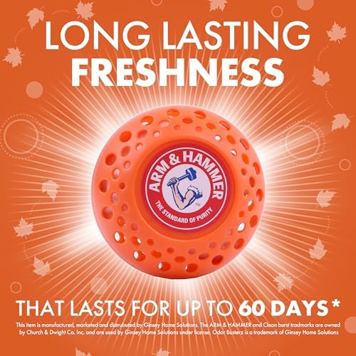Arm & Hammer OdorBusterz® Odor Eliminator Balls, Pumpkin Cream, Baking Soda Odor Control for Closets, Drawers, Hampers & Small Spaces, 1 Count (Pack of 36) - Image 3