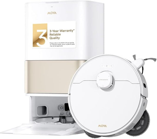 Mova P10 Pro Ultra Gen 2 Robot Vacuum and Mop, 26,000Pa Suaction, 212°F Hot Water Auto Mop Washing, 1-Hour Hot Air Drying, Extenable Mop, All-in-One Dock, Triple Anti-Tangle System for Home by MOVA