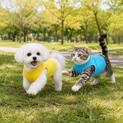Pet Clothes Dog Clothing Blank T-Shirt Tanks Top Vests for Small Middle Large Size Dogs 100% Cotton Dog Summer Vest Classic (XXL, Lake-Blue) - Image 4