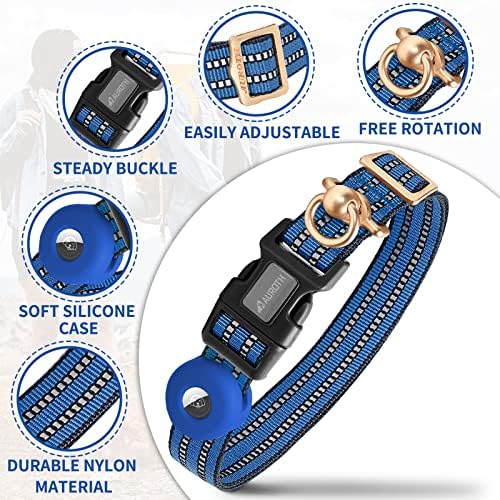 Auroth Airtag Dog Collar, Adjustable Air Tag Case Holder Dog Collar for Medium Large Dogs, Airtag Dog Collar Holder with Heavy Duty D Ring Tangle Free - Image 6