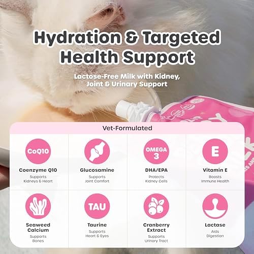 Choolip Berry Good Milk for Cats & Dogs – Lactose-Free Pet Milk Pouches – Vet-Formulated Hydrating Drink with Cranberry, CoQ10, Glucosamine & Omega-3 (100mL x 8 Pouches) - Image 3