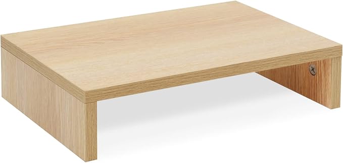 TEAMIX 14.2 inch Monitor Stand Riser, Wood Monitor Riser with Storage for Desk Small Monitor Stand TV/Screen/PC/Laptop Riser Computer Stand Desktop Shelf (Maple-14.2 inch) by TEAMIX