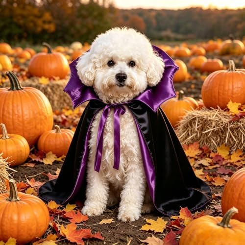 GOYOSWA Dog Halloween Costumes, Dog Vampire Devil Cape Cloak Costume Pet Halloween Costumes for Small Medium Large X-Large Dogs Pets (Small) - Image 6