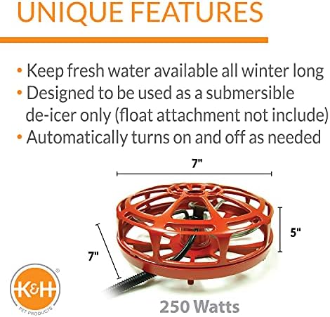 K&H Pet Products Bucket Heater, Ultimate Pail & Water Submersible Deicer (No Float), Animal Bucket Heater for Goats, Horses, Cattle, Chickens and Livestock Deicer - Red 250W (Pack of 6) - Image 2