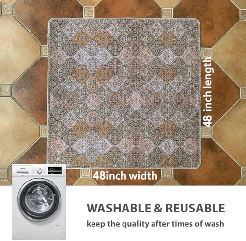 nunubaby Washable Pee Pads for Dogs, Stylish, Non-Slip and Leak-Proof Pee Pads. Reusable Potty Pads for Dogs for Crates and Floors.(Brown/Multi,48" x48" ) - Image 4