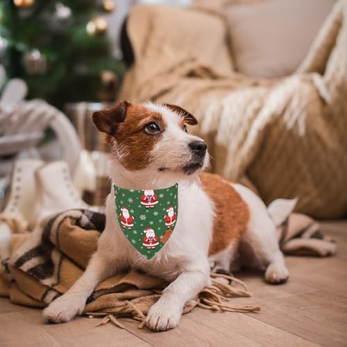 PTDECOR Christmas Dog Bandana, Red Green Xmas Santa Dog Scarf, Large - Image 3