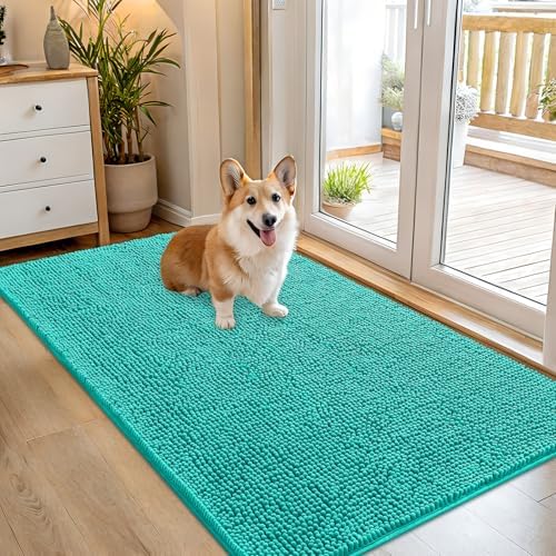 OLANLY Dog Door Mat for Muddy Paws 54x32, Super Absorbent Chenille Mud Mat by OLANLY