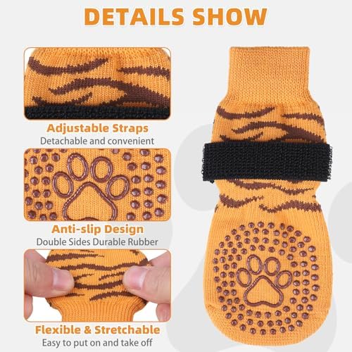 KOOLTAIL Anti Slip Dog Socks to Prevent Licking Paws,Dog Shoes for Hot Pavement & Hardwood Floors,Durable Soft Double Sided Grippy Socks for Small Medium Large Dogs, Traction Control for Senior Dogs - Image 5