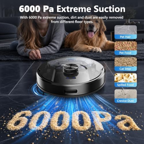 Tikom Robot Vacuum and Mop Combo, 6000Pa Automatic Robotic Vacuum Cleaner - Image 2
