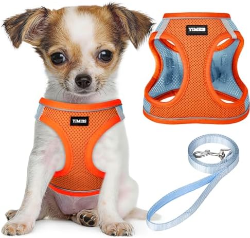 No Pull Dog Puppy Harness and Leash Set Reflective Mesh Vest Large by YIMEIS