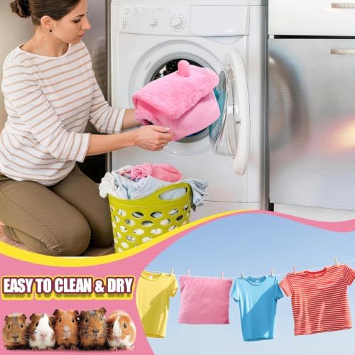 Guinea Pig Hideout - Guinea Pig Bed, Separable Plush Roof, Bunny Hideout, Rabbit Bed, House Bed for Small Pets, Pure Pink - Image 5