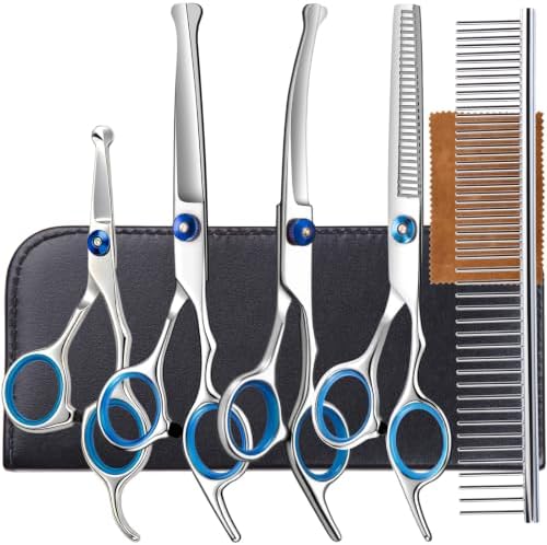 6 in 1 Thick Professional Dog Grooming Scissors wtih Safety Round Tips Dog by lengnoyp