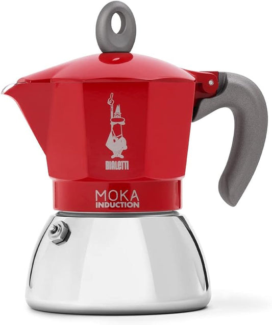 Bialetti - Moka Induction, Moka Pot, Suitable for all Types of Hobs, 4 Cups Espresso (5.7 Oz), Red by Bialetti