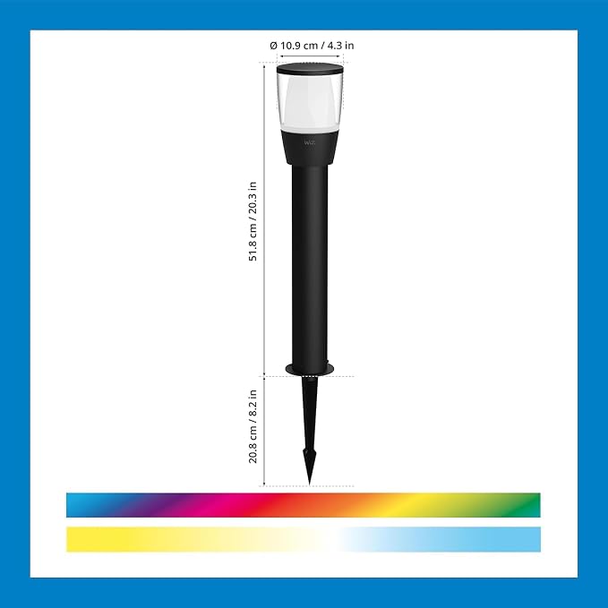 Wiz Wi-Fi LED Smart Color Changing Elpas Bollard Path Light Extension - Pack of 1 - Outdoor - Weatherproof - Control with Wiz Connected App - Works with Google Home, Alexa and Siri Shortcuts - Image 2