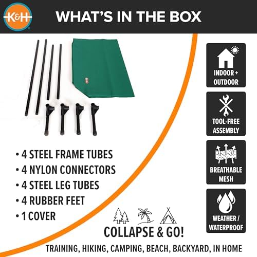 K&H Outdoor Elevated Dog Bed for Small & Medium Pets, Green, Medium 32x25in - Image 6