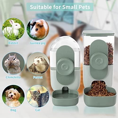 Lemtrflo Rabbit Feeder, Bunny Water Bottle Dispenser, Pet Cage Food Bowl - Image 4