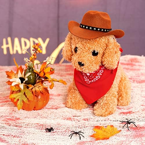 choyaxo Pet Cowboy Costume Halloween Costumes for Dogs Cat Cowboy Hat with Bandana Scarf (Small) - Image 6