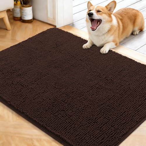OLANLY Dog Door Mat for Muddy Paws 40x32, Super Absorbent Chenille Mud Mat by OLANLY