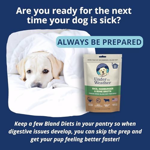 Under the Weather Bland Diet for Dogs | Easy to Digest for Sick Dogs | Always Be Ready | Contains Electrolytes - Natural Freeze Dried 100% Human Grade Meats| 2 Pack- Rice, Hamburger & Bone Broth - 6oz - Image 2