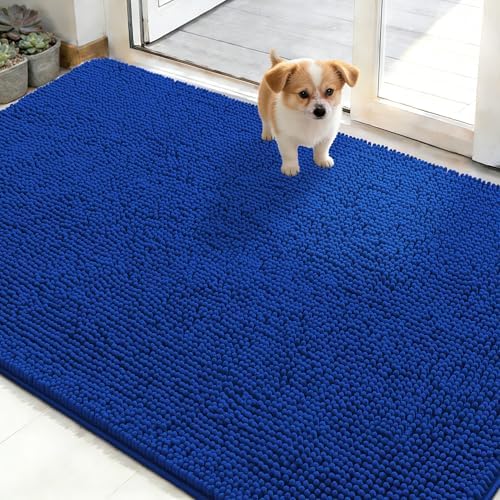 OLANLY Dog Door Mat for Muddy Paws 48x30, Super Absorbent Chenille Mud Mat by OLANLY