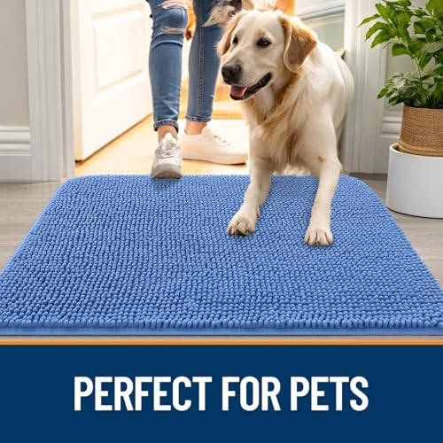 OLANLY Dog Door Mat for Muddy Paws 45x27, Super Absorbent Chenille Mud Mat - Image 6